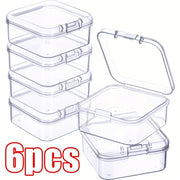 Mini Storage Boxes for Earrings and Jewelry, 6 Pack, Clear Organizer for Gifts