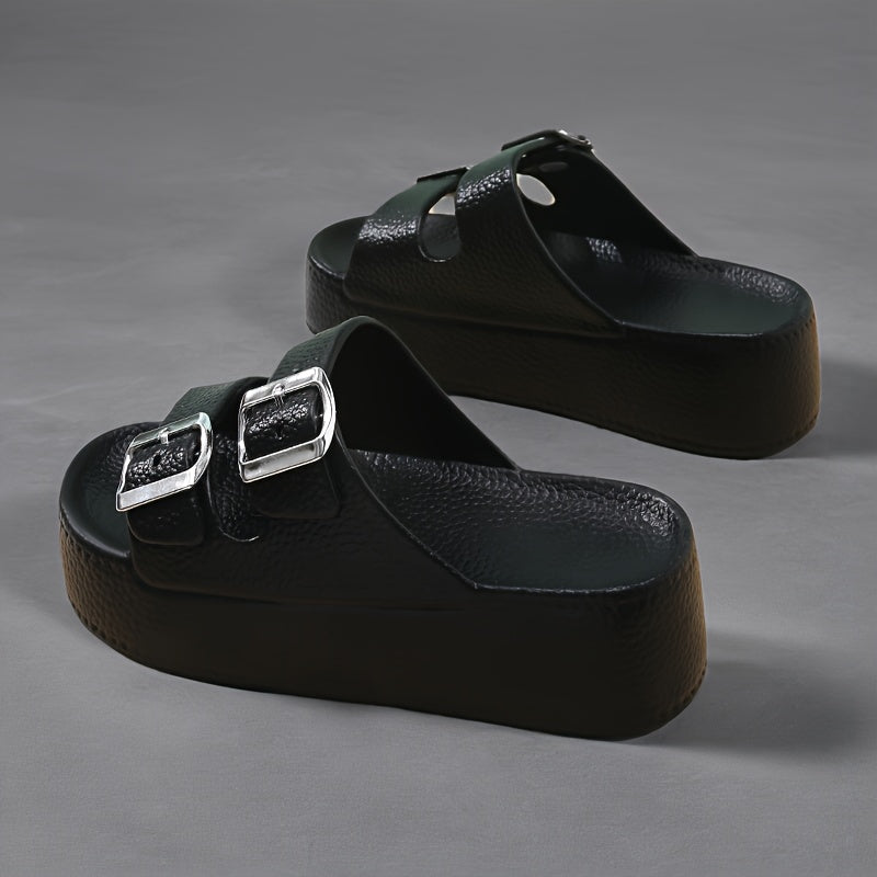 Women's Retro Faux Leather Loafers with Chunky Heels and Soft Sole