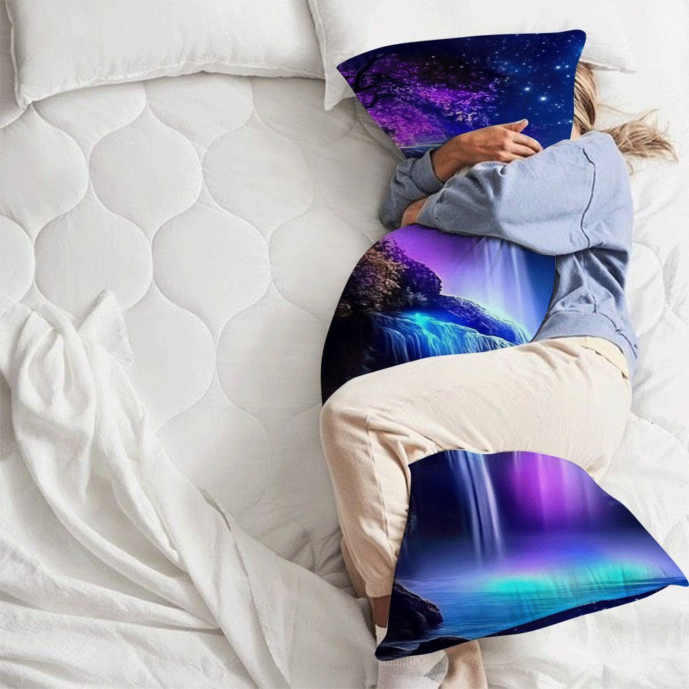 Purple Moonlight Falls Pillow Cover 137x51cm Extra Long Cushion Case for Bed Sofa