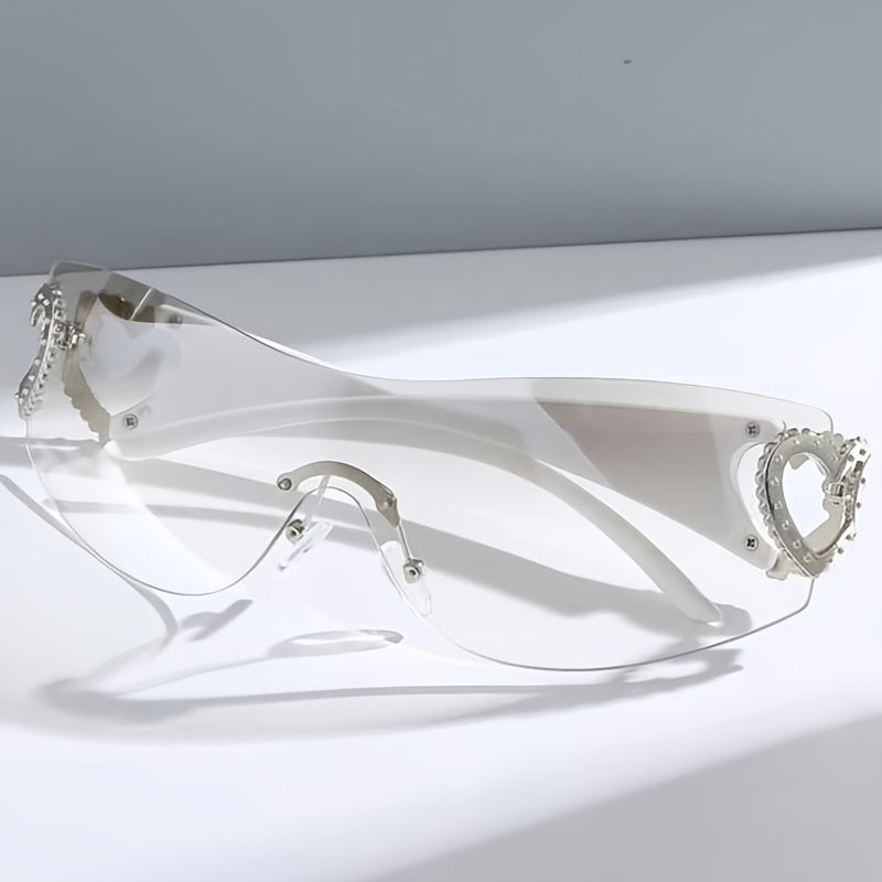 Ayollar uchun yurak shaklidagi moda quyosh ko‘zoynaklari UV himoyasi yozgi ta'til dam olish