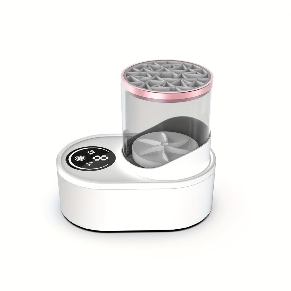 Set de limpieza eléctrica de brochas de maquillaje con luz UV, temporizador, USB y limpieza profunda