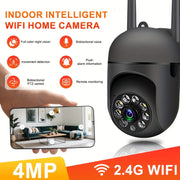 4MP WiFi Внутренняя камера видеонаблюдения с панорамным обзором 355° PTZ, ночным видением, двусторонним звуком, оповещениями о движении