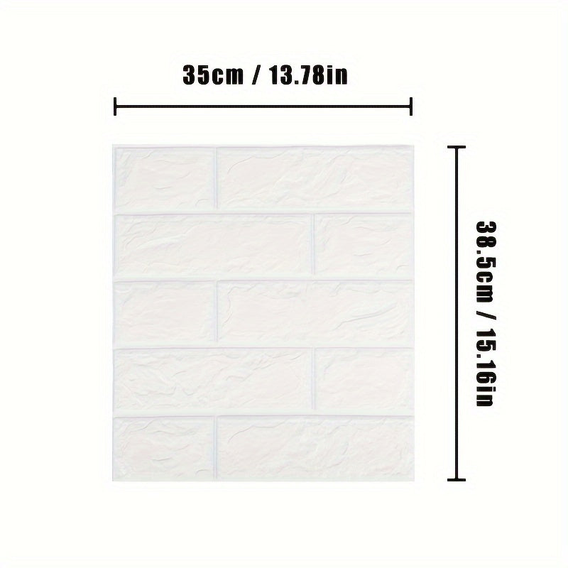 3D Wall Stickers Pack of 20-50 Self-Adhesive Brick Pattern Wall Covering Moisture-Proof Decorative