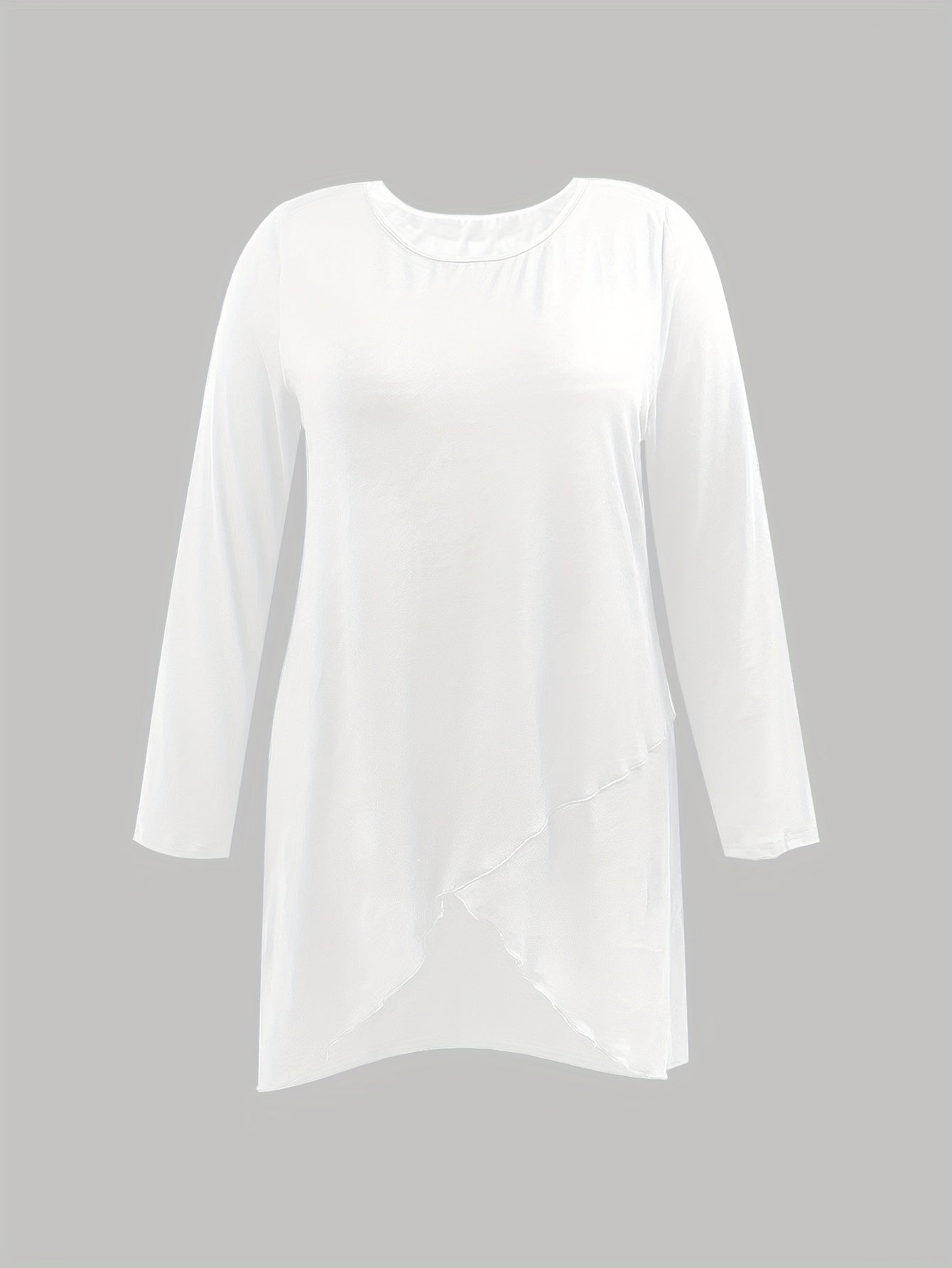 Women's Solid Color Irregular Long T-Shirt Casual Wear