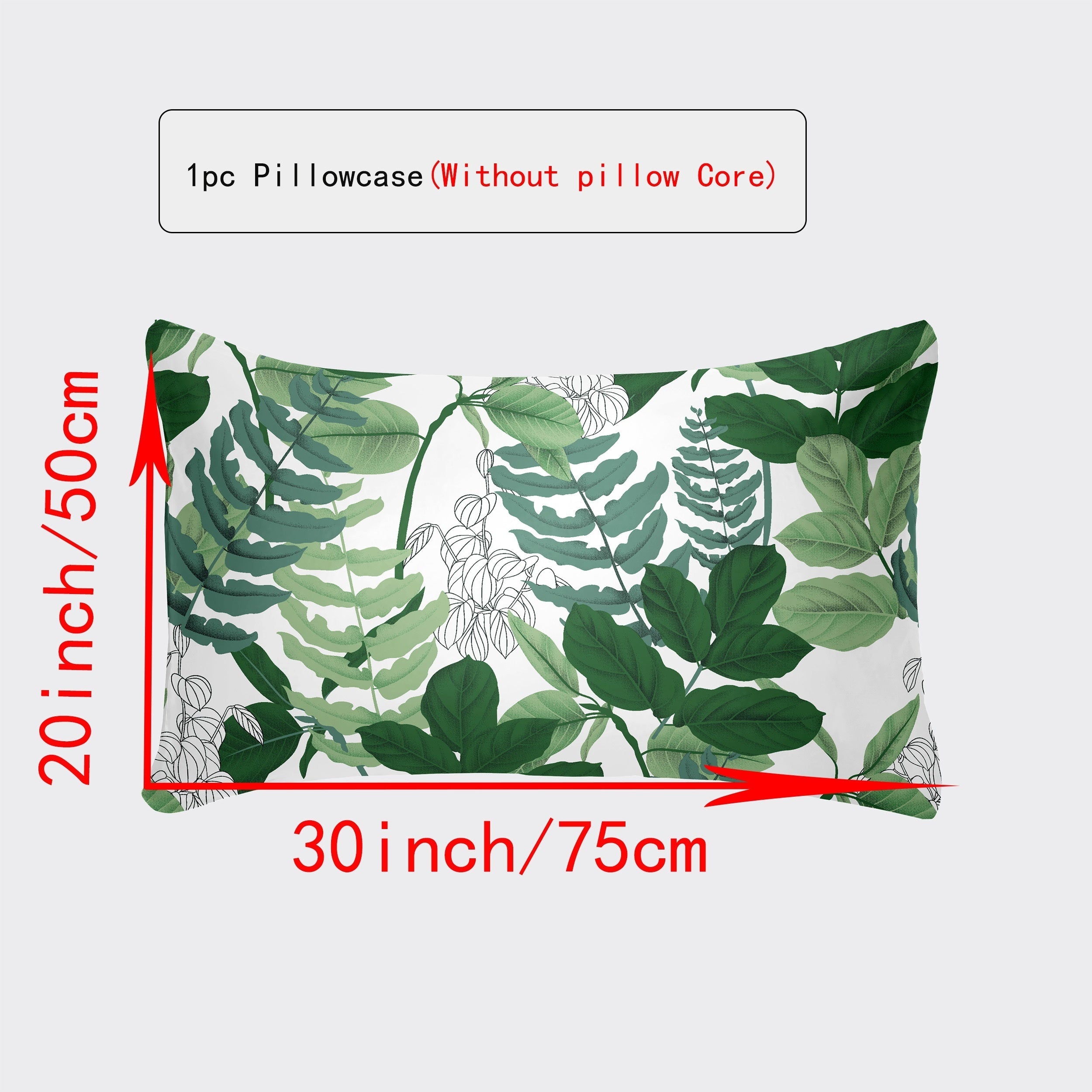Breathable Pillowcase with Envelope Closure in Multiple Sizes and Floral Patterns