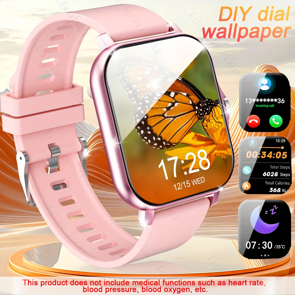 Reloj inteligente con pantalla táctil HD de 4.65cm para hombres y mujeres con llamadas inalámbricas, modos deportivos, contador de pasos y control de música