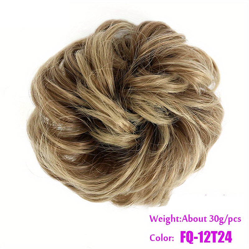 Women Synthetic Hair Bun Chignon Hairpiece Elastic Scrunchie Hair Accessory