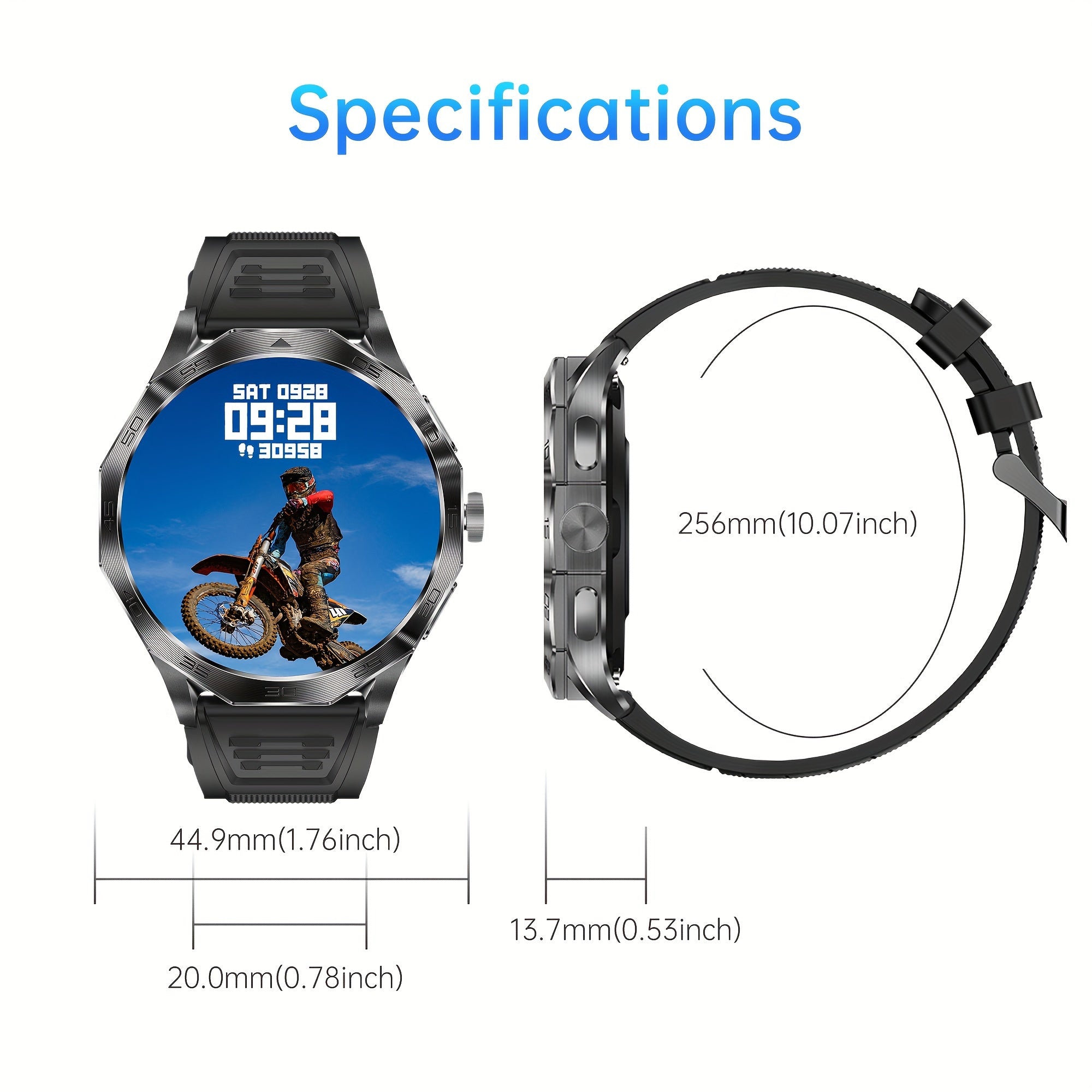 Zinc Alloy Smart Watch 4.7cm Screen 100+ Sports Modes AI Voice Control Wireless Rechargeable Battery