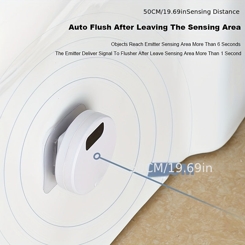 Smart Sensor Flusher Automatic Hands-Free Toilet Flush Device Rechargeable Battery