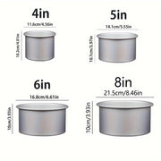 Anodized Alloy Cake Pan Set 4 Sizes Removable Bottom Round Baking Pans