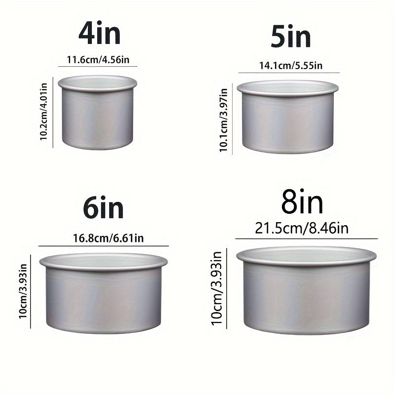 Anodized Alloy Cake Pan Set 4 Sizes Removable Bottom Round Baking Pans