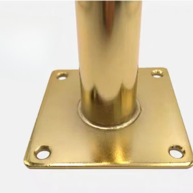 Mesa lateral de metal acabado en dorado, estilo moderno glam, montaje sencillo, duradera, decoración para el hogar