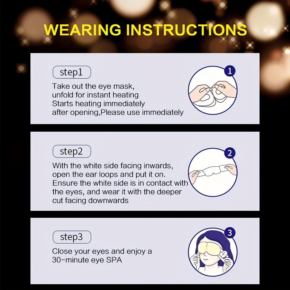 20 Lutein Steam Eye Masks Warming Moisturizing Light-Blocking for Travel Office