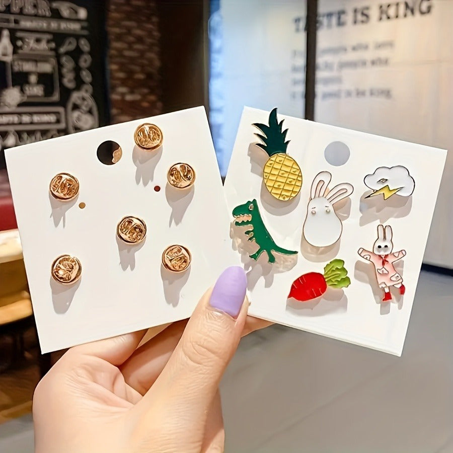 Set of 30 Cartoon Enamel Pins Mini Japanese Alloy Brooches Quirky Irregular Shapes