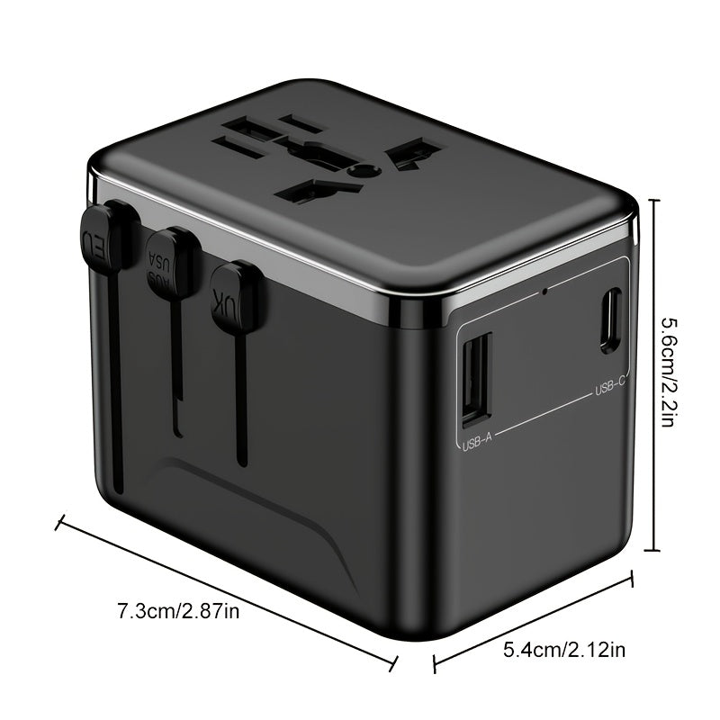 Multi-Functional Travel Adapter with Fast Charging Dual Fuse Safety Universal Plug