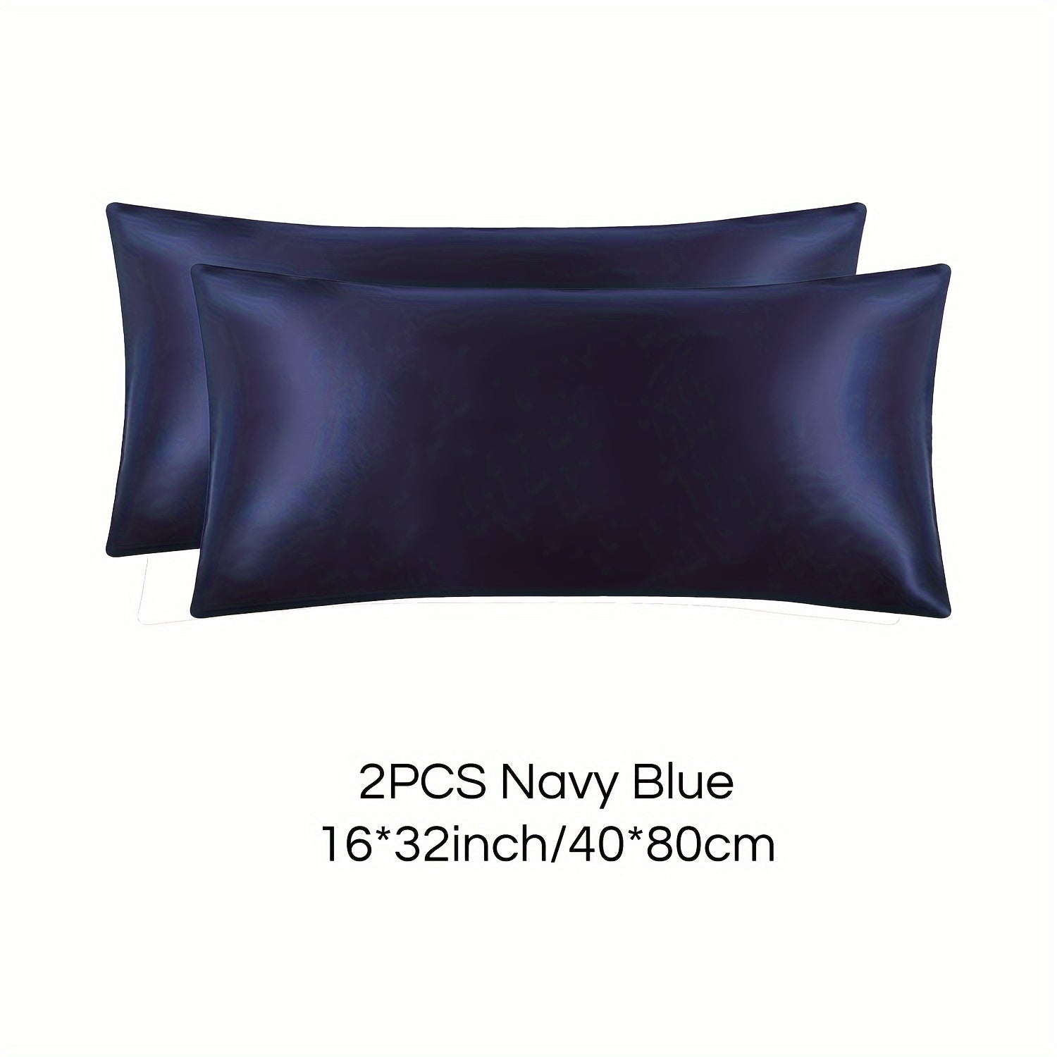 Set of 2 Mulberry Silk Pillowcases Hypoallergenic Satin Weave Solid Color Invisible Zipper Machine Washable Skin Hair Care