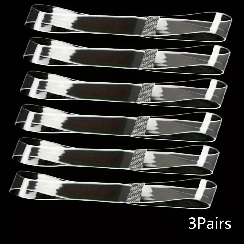 Women's Transparent Elastic High Heel Shoelaces 1/2/3 Pairs Non-Slip
