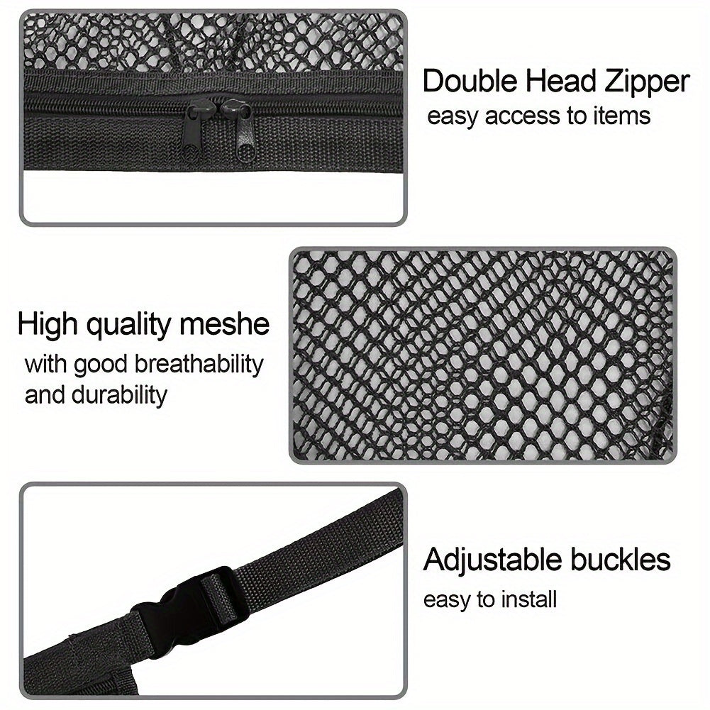 Universal Car Roof Mesh Bag Cargo Organizer Zipper Adjustable Net