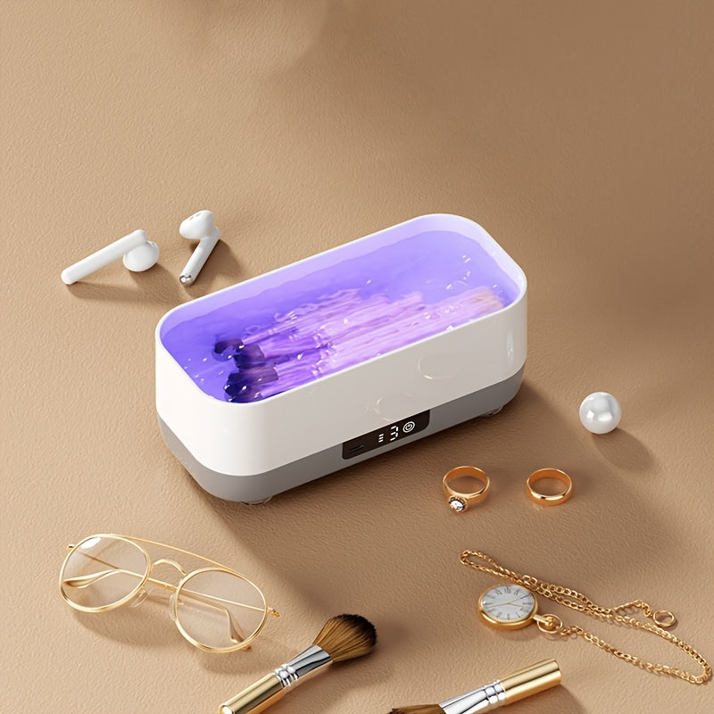 USB Rechargeable Portable Cleaner for Glasses Jewelry Dentures with High-Frequency Vibration