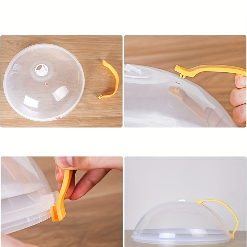 Reusable Transparent Microwave Splash Cover with Airtight Lid Heat Resistant Anti-Sputtering