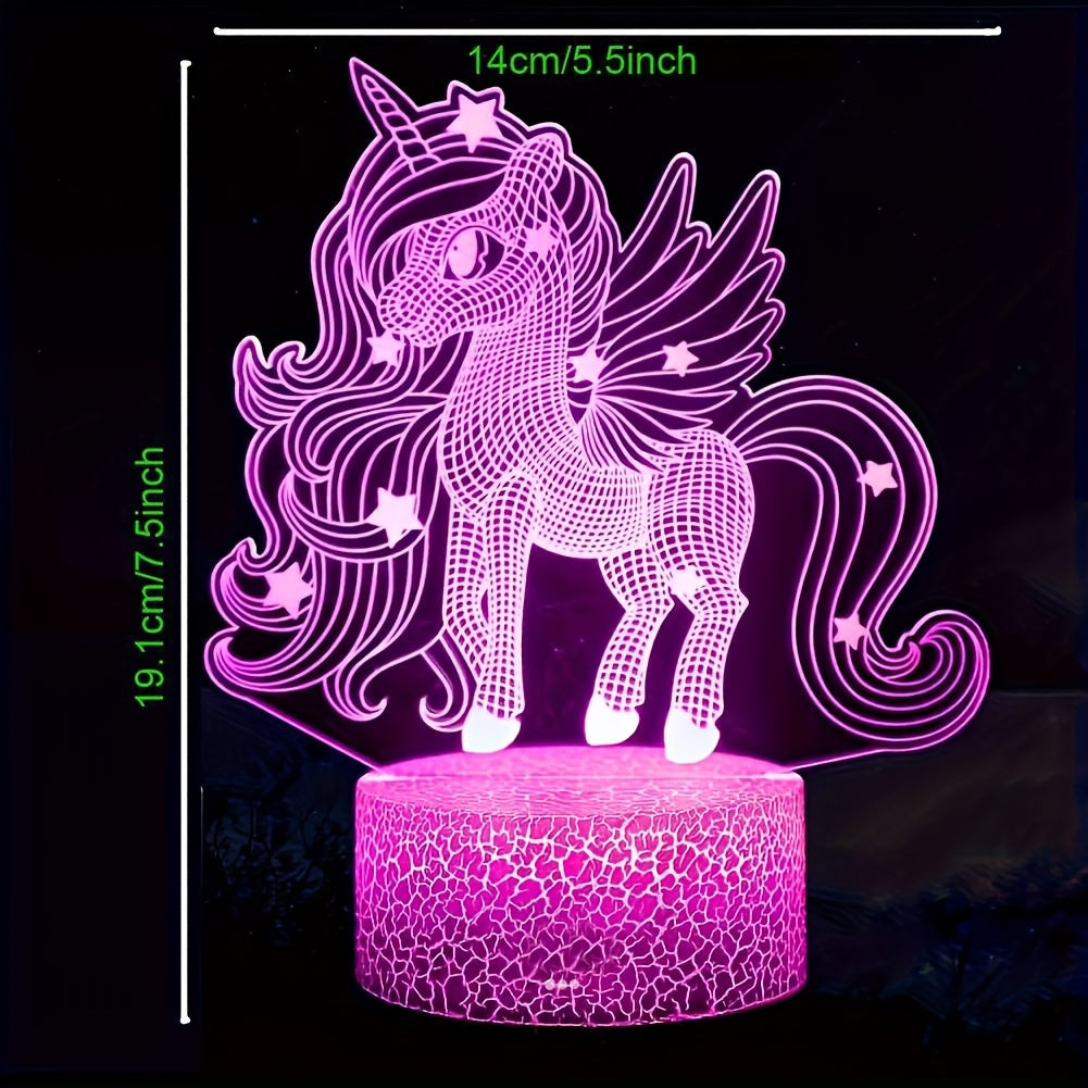 Unicorn Night Light with Celestial Shine 3D Illusion Touch Control USB Powered