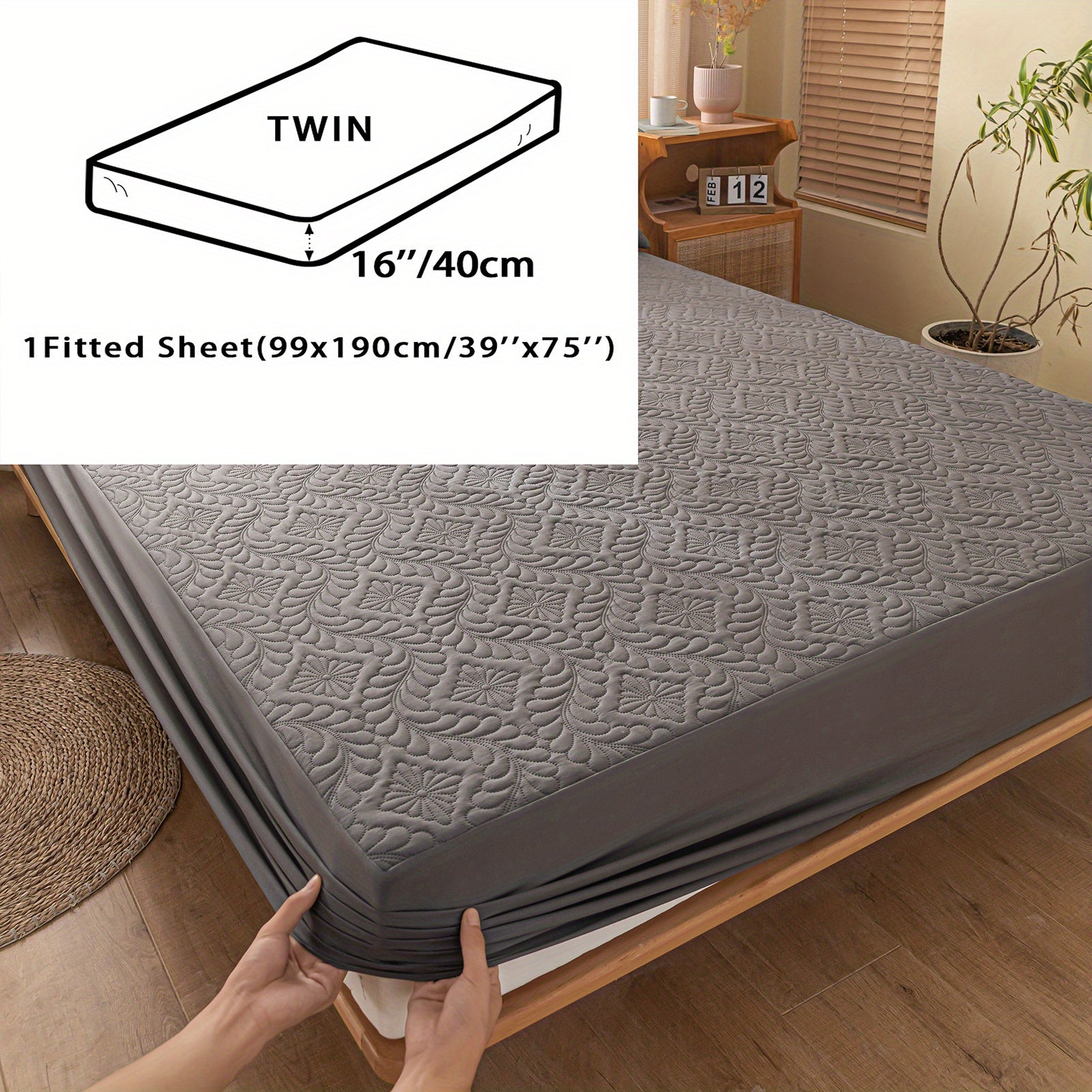Set of 2 Waterproof Mattress Protector Pillowcases 3D Air Bamboo Breathable Soft