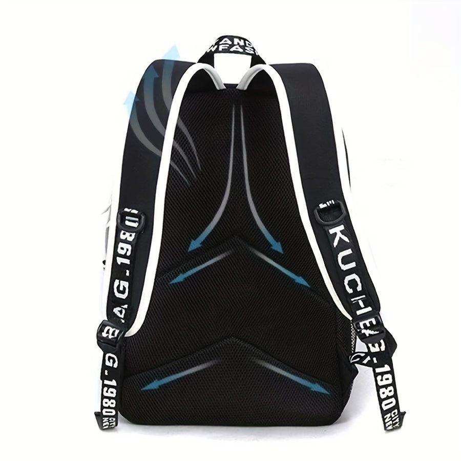 USB zaryadlash portiga ega, qorong'ida porlaydigan zamonaviy erkaklar ruksagi, kundalik ish yoki maktabda foydalanish uchun mukammal.