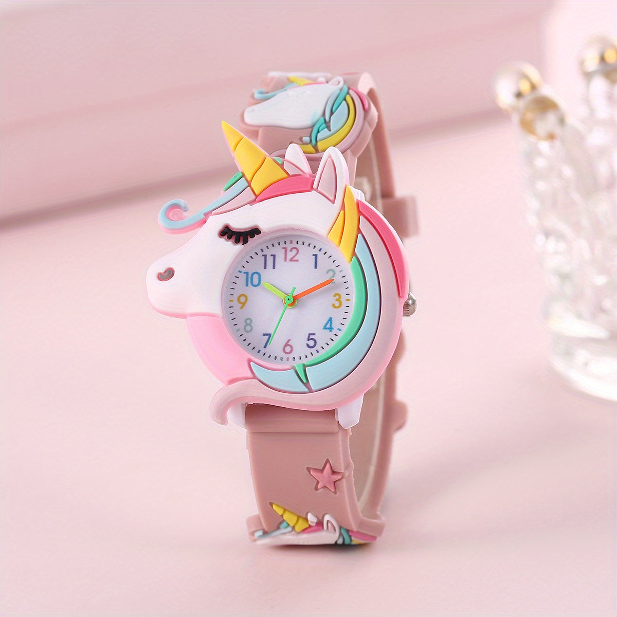 Children's Silicone Cartoon Watch for Kids Age 3-14 Non-Waterproof Battery-Powered