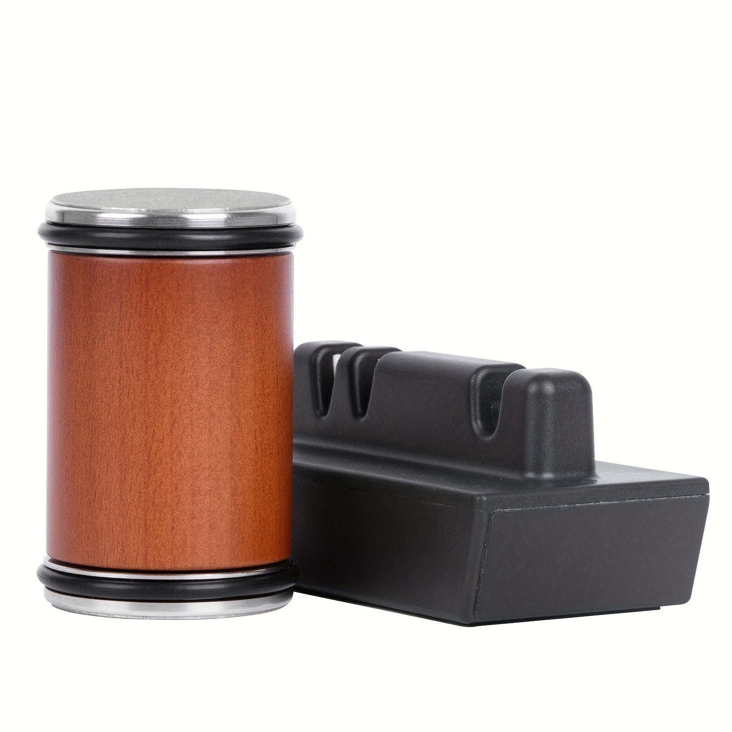 Wooden Manual Knife Sharpener Kit with Magnetic Angle Guide 15° 20° Non-Electric