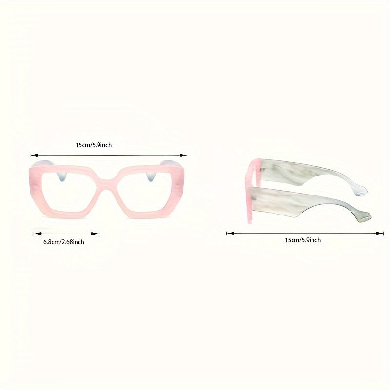 Gafas de ordenador de moda para mujer con montura de bloques de color gelatinoso y lentes transparentes