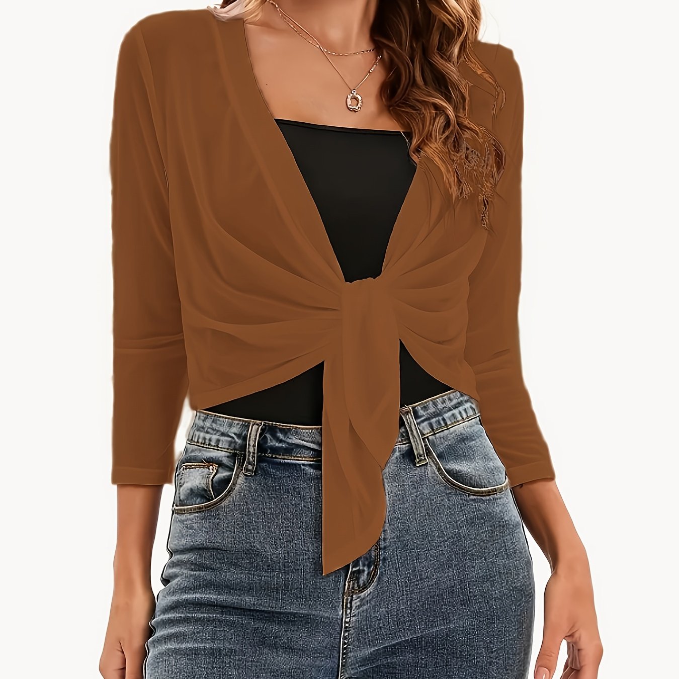 Women's Polyester Shawl Cardigan Open Front Breathable Lightweight Sun Protection