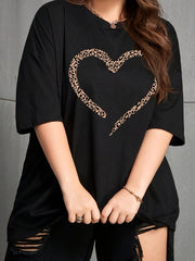 Plus Size Women's Short Sleeve T-Shirt Polyester Knit Casual All Seasons