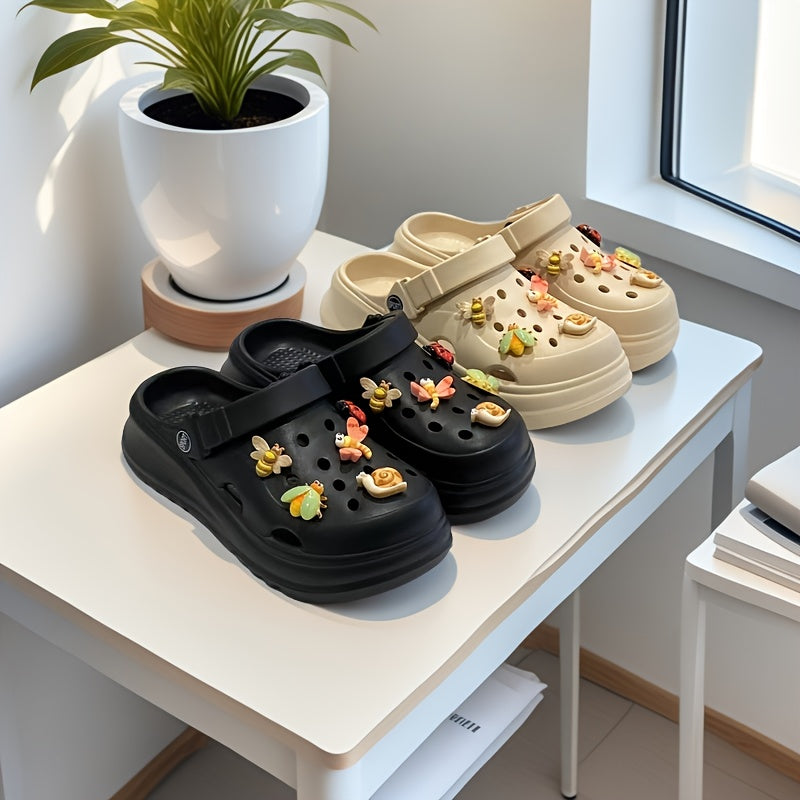 Women's Summer EVA Mesh Beach Shoes with Dragonfly and Bee Decor