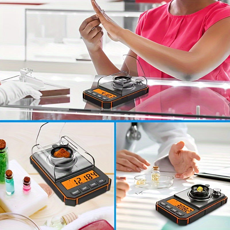 Mini Pocket Jewelry Scale 0.001g Food Safe with Calibration Weights and Tweezers