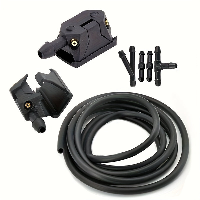 Universal Car Windshield Wiper Nozzle and Hose Adjustable 4-Way Spray