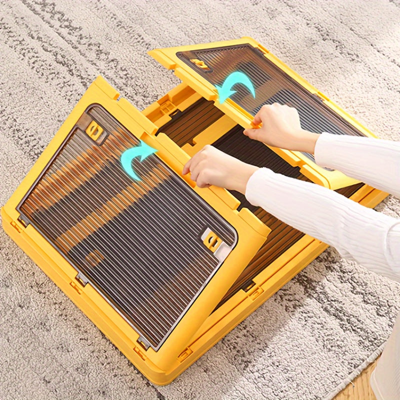 Caja de almacenamiento plegable transparente para ropa, juguetes y mantas