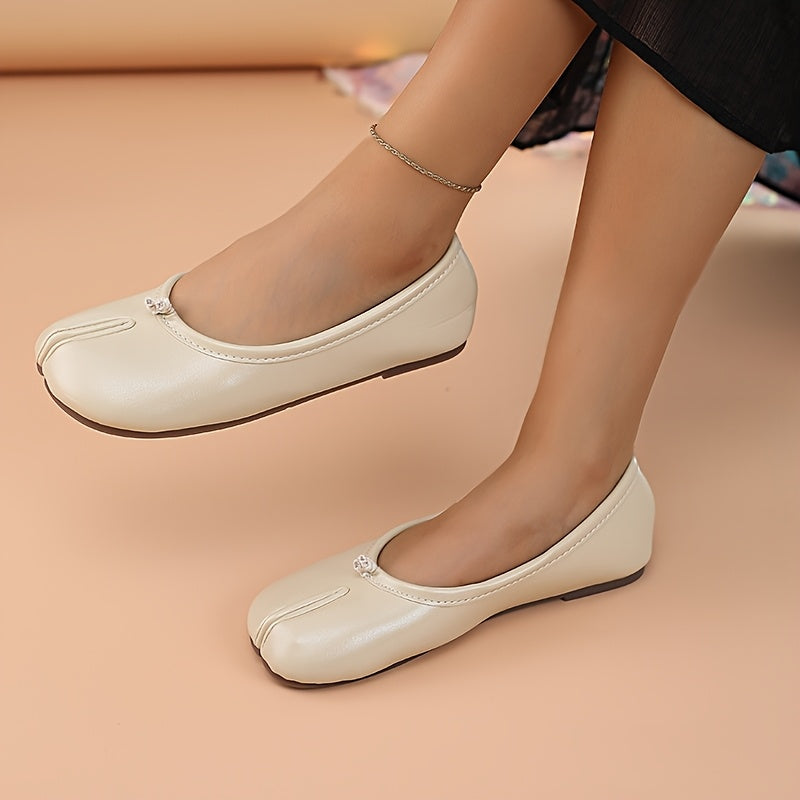 Women's Slip-On Flats Synthetic Cushioned Insole Non-Slip Sole All-Season