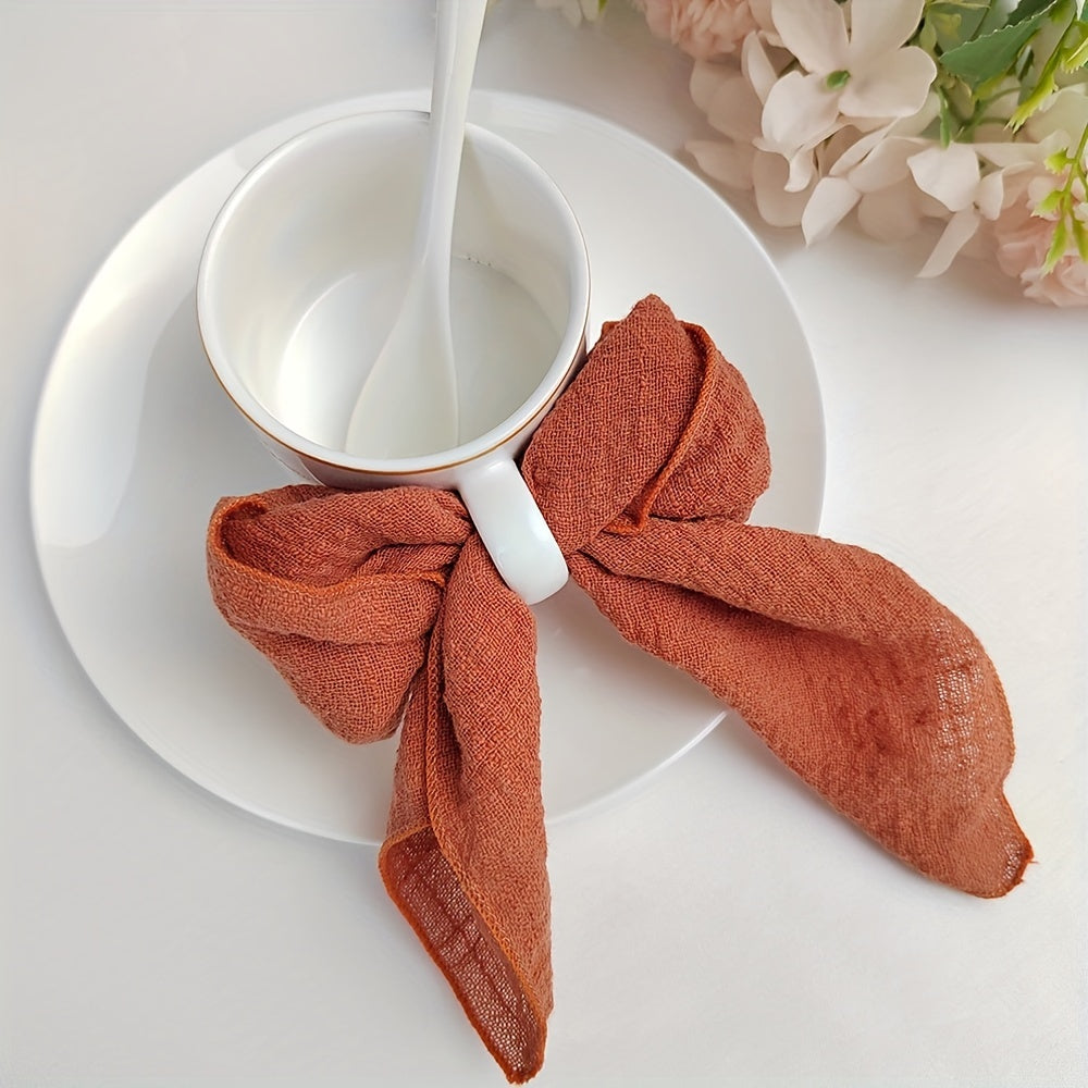 12-to'plam paxta salfetkalar kvadrat tikanli mato qayta ishlatiladigan bir rangli kechki ovqat to'y Rojdestvo