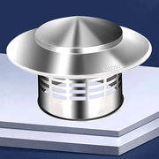 Stainless Steel Chimney Cap with Screen 10.92cm 16cm Round Rain Wind Resistant