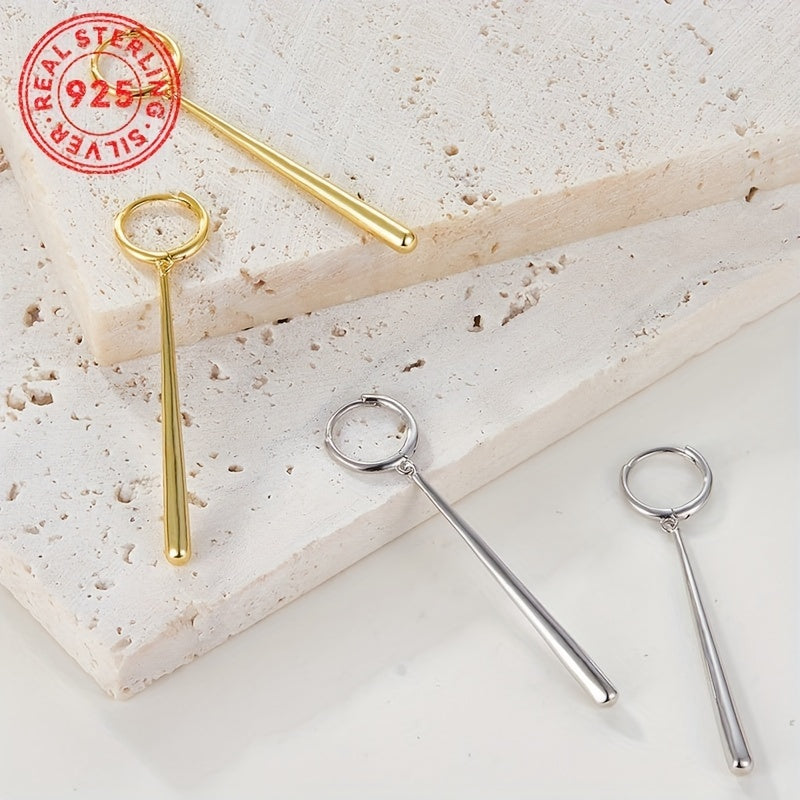 Sterling Silver Uzun Tashlash Quloqchinlar Suv Teshik Dizayni Oltin Rangli Zamonaviy Zargarlik