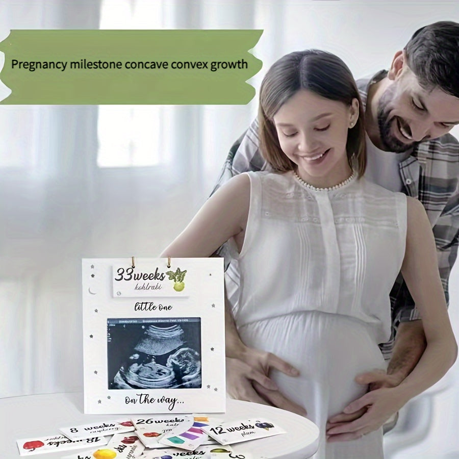 Деревянная фоторамка для ультразвуковых снимков для объявления о беременности и воспоминаний о детях, комплектуется подставкой для отображения