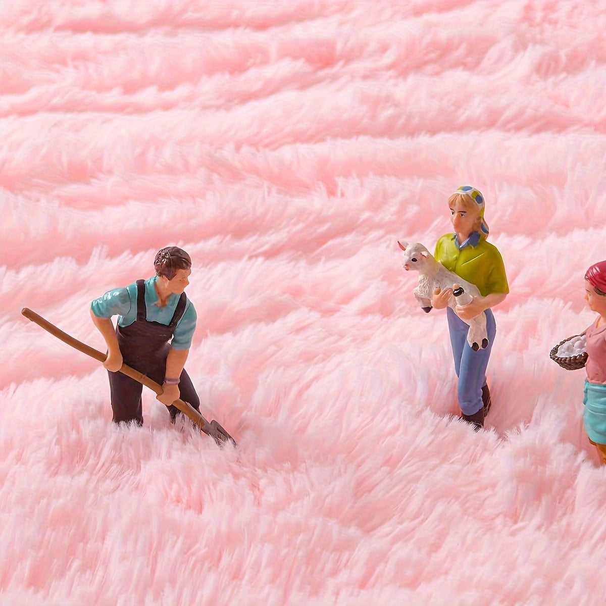 Pink Tie-Dye Round Carpet Rug Soft Shaggy Fluffy Floor Decor Large