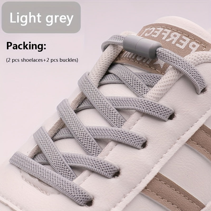 Uniseks elastik No-Tie oyoq kiyimlari rang-barang Lazy Shoe Flat Laces for Sneakers