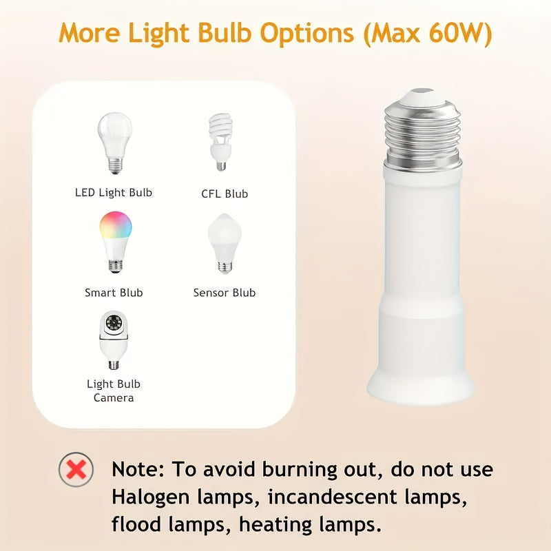 Adaptador de extensión de casquillo de lámpara de E26 a E16, paquete de 6 o 10 para conversión de bombillas