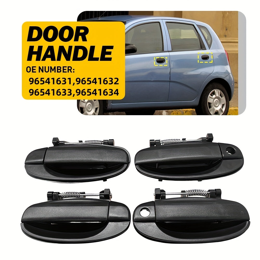 Car Door Handle Set for Chevrolet, Durable Plastic, Front Left and Right
