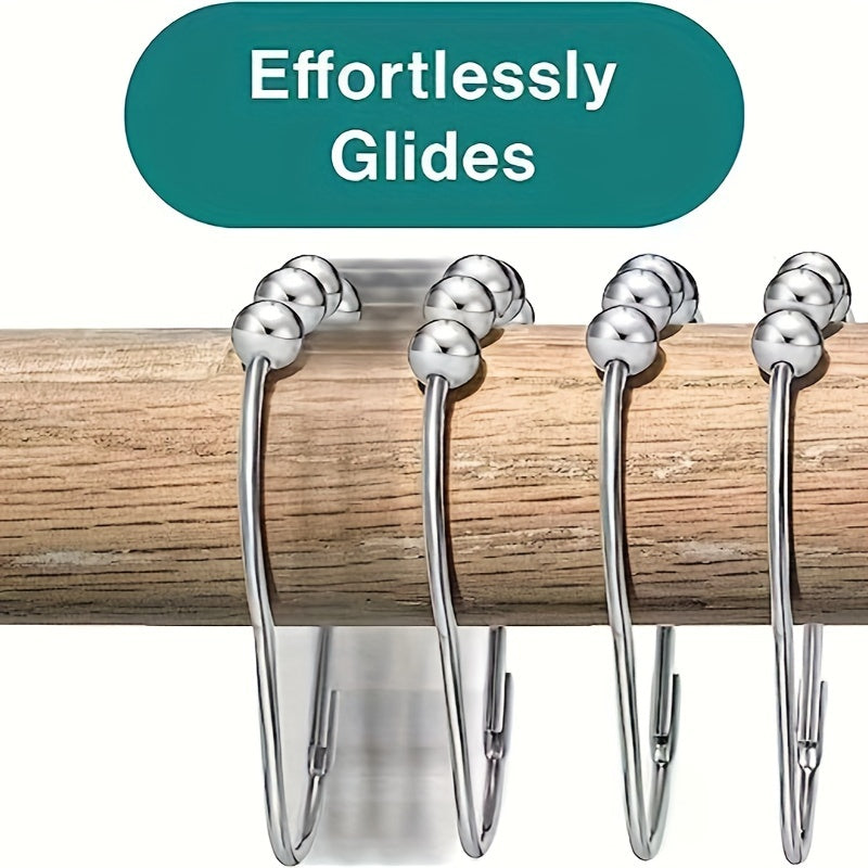 12 Versatile Metal Curtain Hooks for Shower and Window Hanging Set of 12