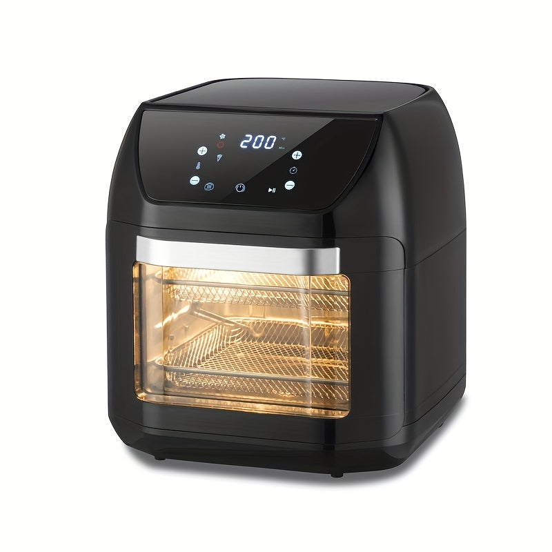12L Air Fryer Oven with 3D Interior, 8 Menus, 2200W, Temp Control, Timer, Versatile for Family Cooking