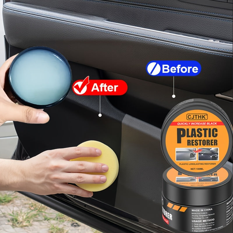 Car Plastic Restorer Auto Interior Panel Shine Enhancer Wax Polish