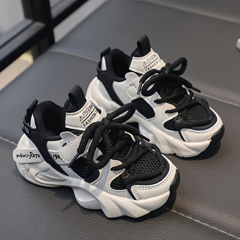 Boys' 2024 Fall Low Top Running Shoes Solid Color PVC Sole Fabric Upper Easy-On Closure