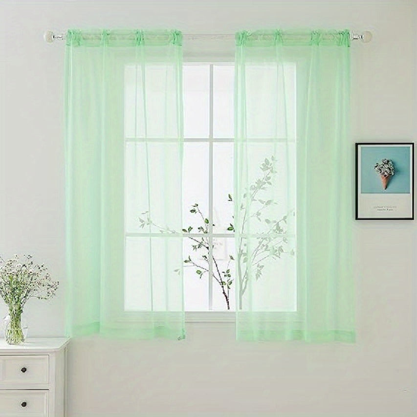 Sheer Curtain Panels with Rod Pocket for Bedroom Living Room Office Kitchen